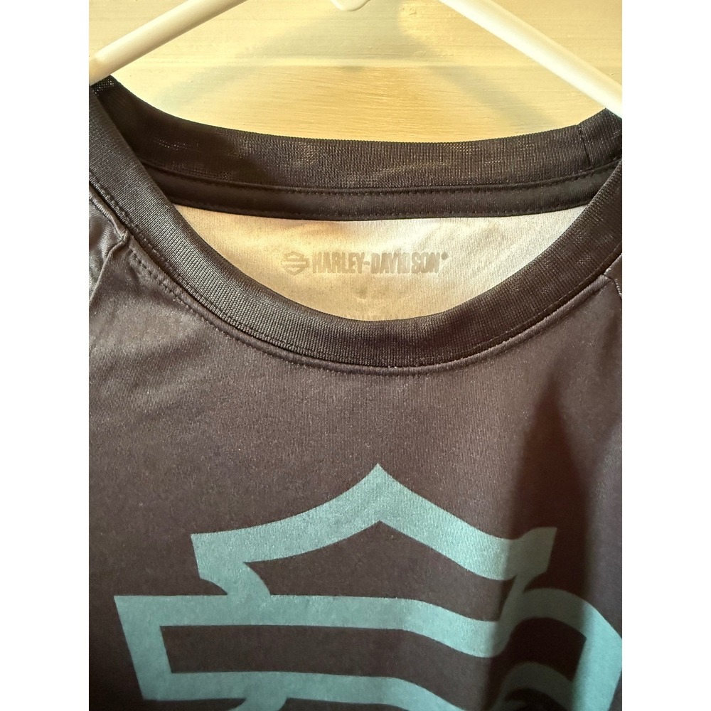 Harley Davidson Men Long Sleeve Black Gray  Logo‎ Motorcycle Riding Rash guard - Picture 5 of 5